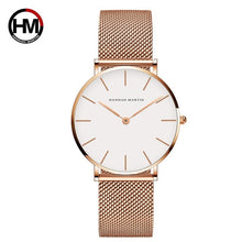 Load image into Gallery viewer, Japan Quartz Movement High Quality 36mm hannah Martin Women Stainless Steel Mesh Rose Gold Waterproof Ladies Watch Dropshipping